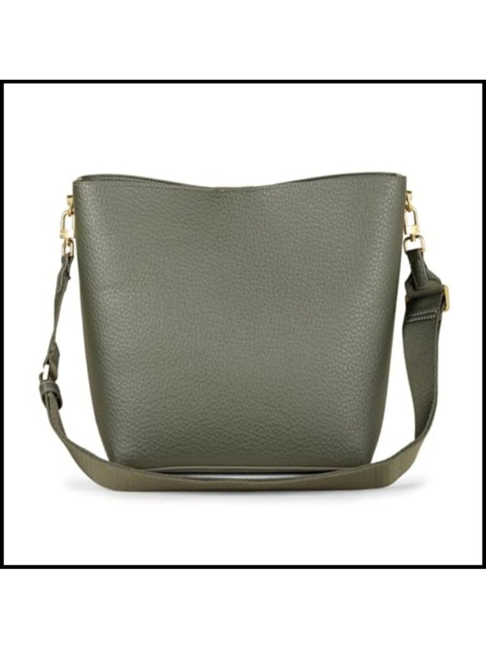 Soft Bucket Bag Crossbody Shoulder Handbag Pebbled Faux Leather Vegan